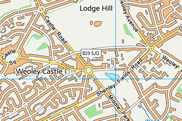 B29 5JQ map - OS VectorMap District (Ordnance Survey)