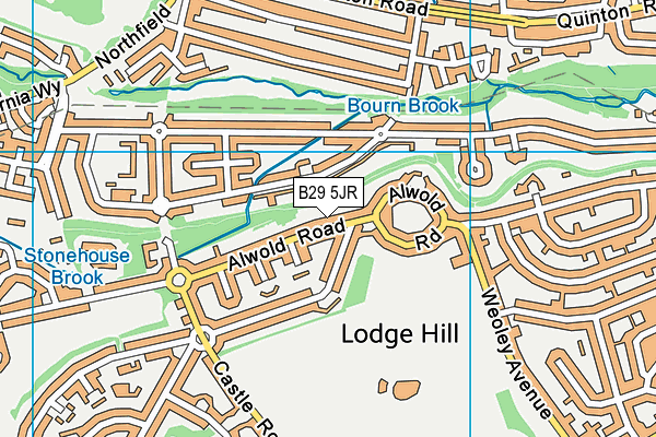 B29 5JR map - OS VectorMap District (Ordnance Survey)