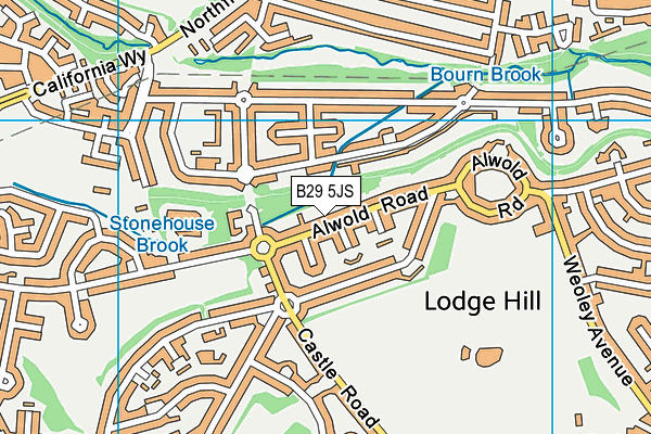 B29 5JS map - OS VectorMap District (Ordnance Survey)