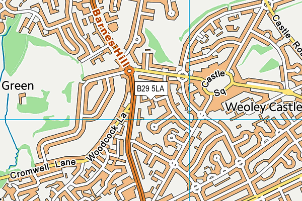 B29 5LA map - OS VectorMap District (Ordnance Survey)