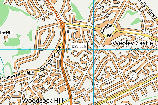 B29 5LN map - OS VectorMap District (Ordnance Survey)