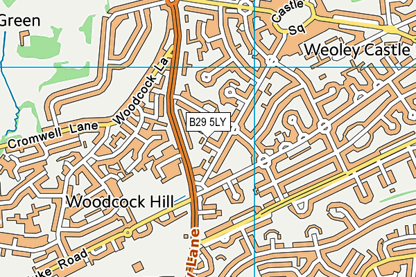 B29 5LY map - OS VectorMap District (Ordnance Survey)