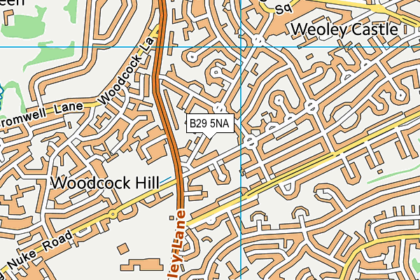 B29 5NA map - OS VectorMap District (Ordnance Survey)