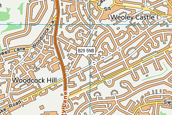 B29 5NB map - OS VectorMap District (Ordnance Survey)