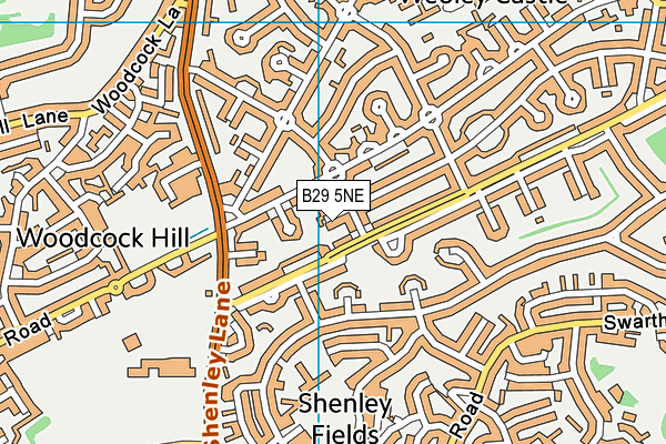 B29 5NE map - OS VectorMap District (Ordnance Survey)