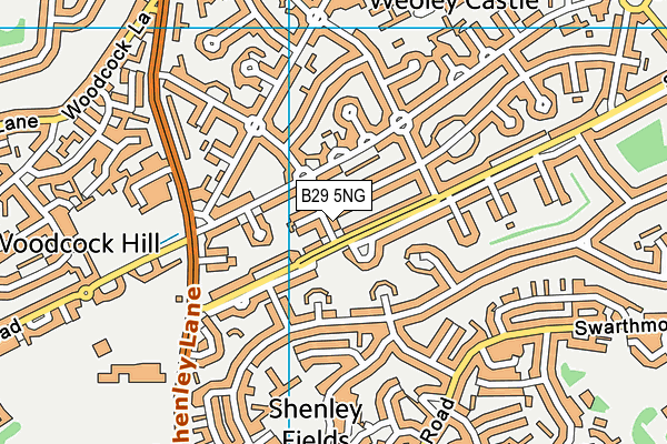 B29 5NG map - OS VectorMap District (Ordnance Survey)