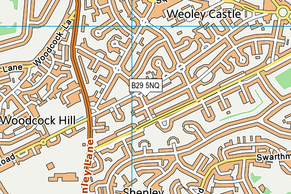 B29 5NQ map - OS VectorMap District (Ordnance Survey)