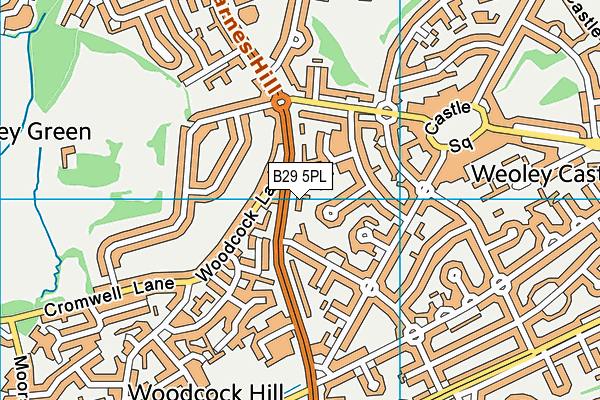 B29 5PL map - OS VectorMap District (Ordnance Survey)