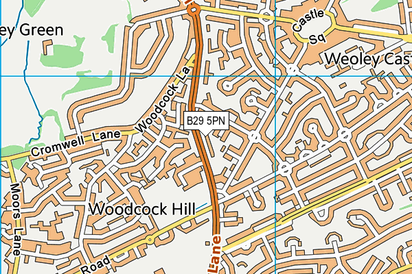 B29 5PN map - OS VectorMap District (Ordnance Survey)