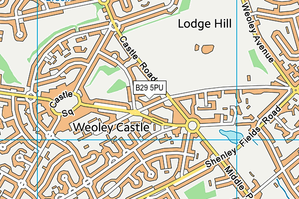 B29 5PU map - OS VectorMap District (Ordnance Survey)