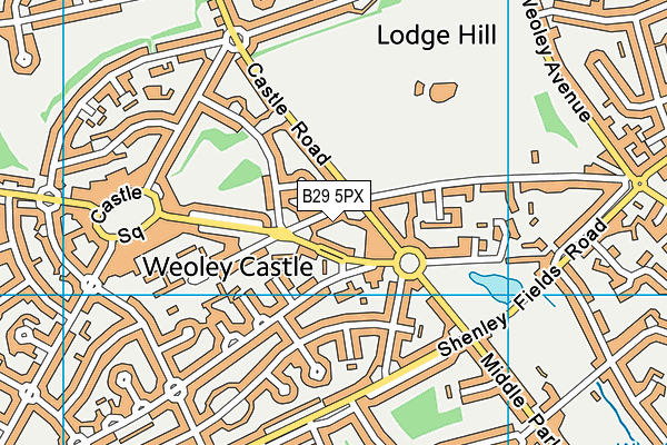 B29 5PX map - OS VectorMap District (Ordnance Survey)