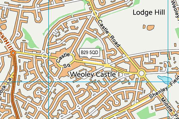 Weoley Castle Nursery School map (B29 5QD) - OS VectorMap District (Ordnance Survey)