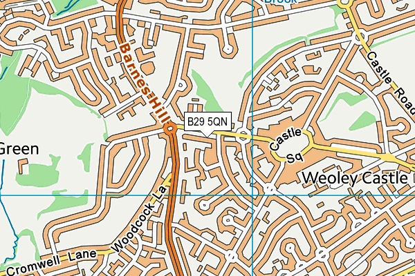 B29 5QN map - OS VectorMap District (Ordnance Survey)