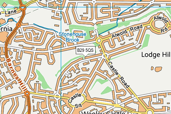 B29 5QS map - OS VectorMap District (Ordnance Survey)