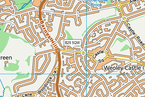 B29 5QW map - OS VectorMap District (Ordnance Survey)