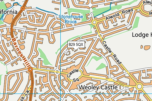 B29 5QX map - OS VectorMap District (Ordnance Survey)