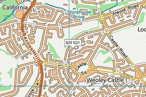 B29 5QY map - OS VectorMap District (Ordnance Survey)