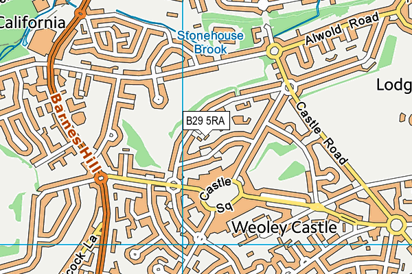 B29 5RA map - OS VectorMap District (Ordnance Survey)