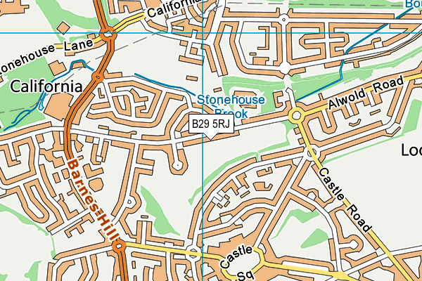 B29 5RJ map - OS VectorMap District (Ordnance Survey)