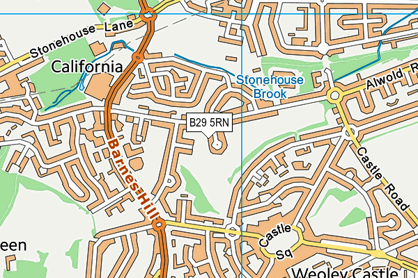 B29 5RN map - OS VectorMap District (Ordnance Survey)