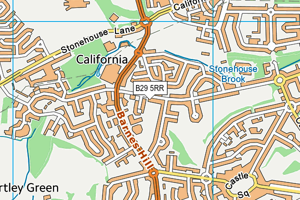 B29 5RR map - OS VectorMap District (Ordnance Survey)