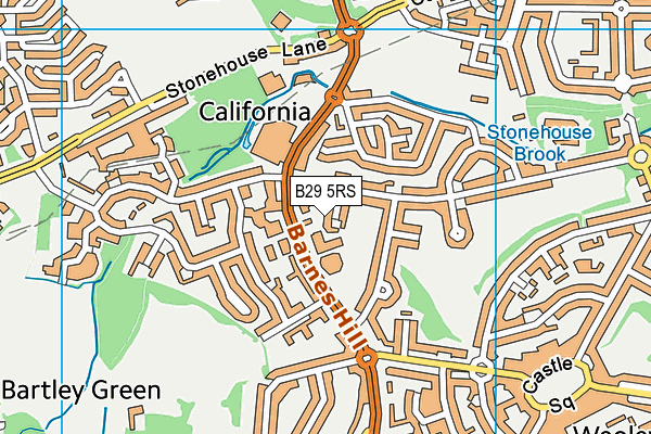 B29 5RS map - OS VectorMap District (Ordnance Survey)