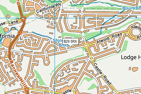 B29 5RX map - OS VectorMap District (Ordnance Survey)