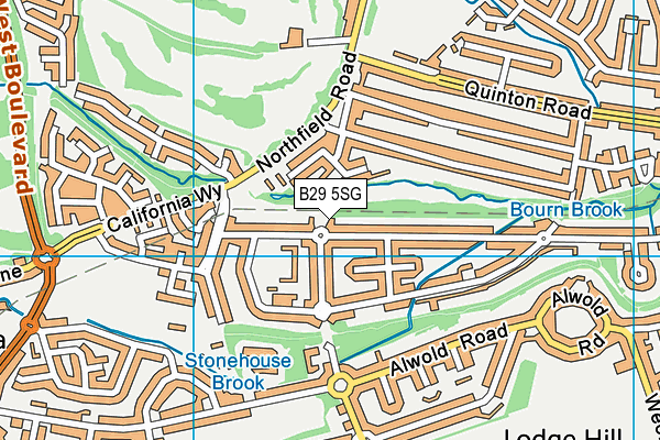 B29 5SG map - OS VectorMap District (Ordnance Survey)