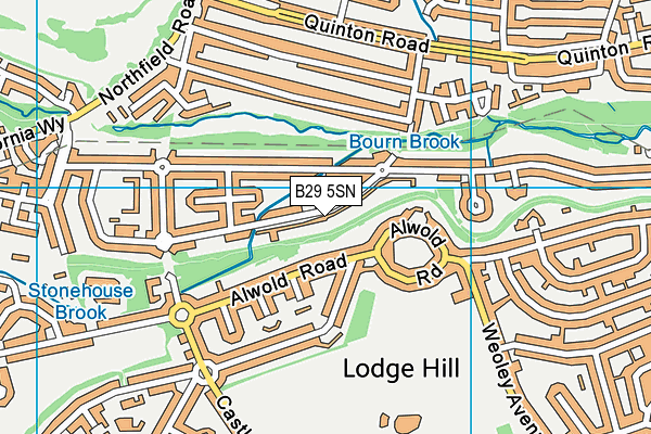 B29 5SN map - OS VectorMap District (Ordnance Survey)