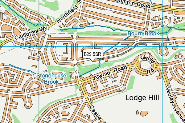 B29 5SR map - OS VectorMap District (Ordnance Survey)