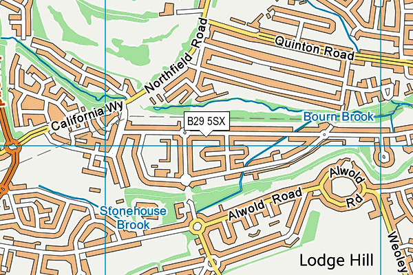 B29 5SX map - OS VectorMap District (Ordnance Survey)