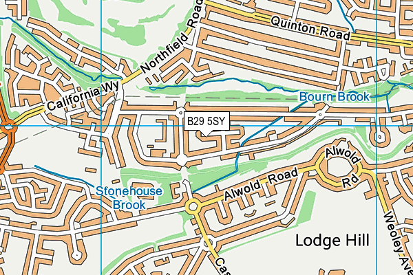 B29 5SY map - OS VectorMap District (Ordnance Survey)