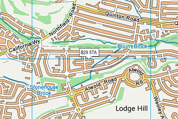 B29 5TA map - OS VectorMap District (Ordnance Survey)