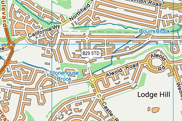 B29 5TD map - OS VectorMap District (Ordnance Survey)