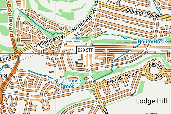 B29 5TF map - OS VectorMap District (Ordnance Survey)