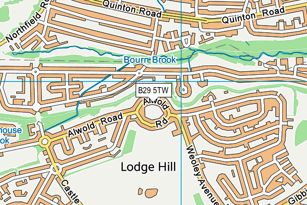 B29 5TW map - OS VectorMap District (Ordnance Survey)