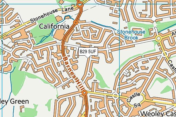 B29 5UF map - OS VectorMap District (Ordnance Survey)