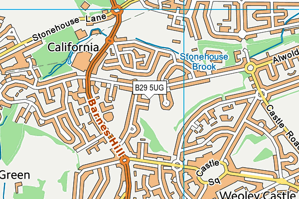 B29 5UG map - OS VectorMap District (Ordnance Survey)