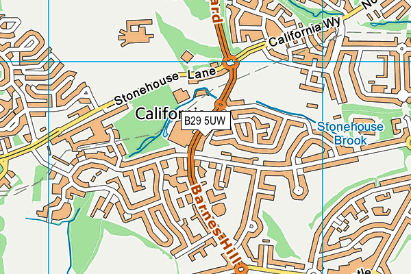 B29 5UW map - OS VectorMap District (Ordnance Survey)