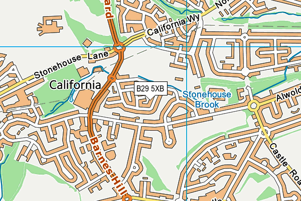 B29 5XB map - OS VectorMap District (Ordnance Survey)