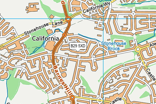 B29 5XD map - OS VectorMap District (Ordnance Survey)