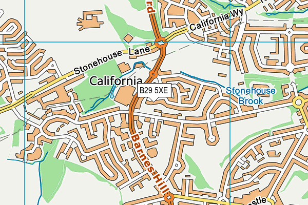 B29 5XE map - OS VectorMap District (Ordnance Survey)