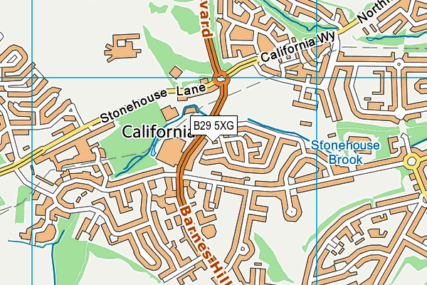 B29 5XG map - OS VectorMap District (Ordnance Survey)