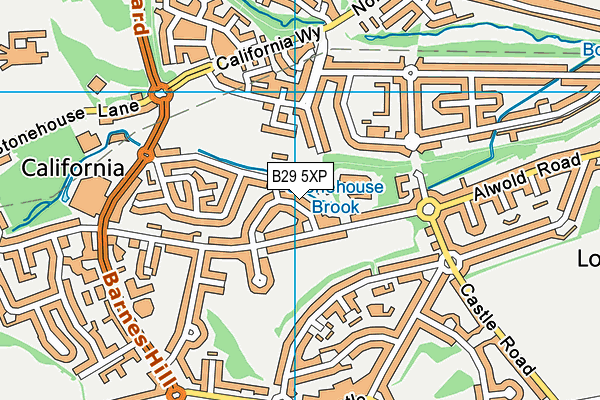 B29 5XP map - OS VectorMap District (Ordnance Survey)