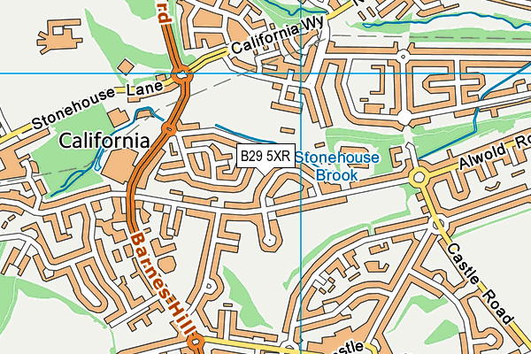 B29 5XR map - OS VectorMap District (Ordnance Survey)