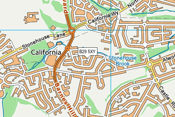 B29 5XY map - OS VectorMap District (Ordnance Survey)