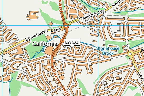 B29 5XZ map - OS VectorMap District (Ordnance Survey)