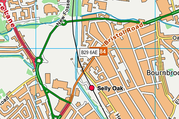 B29 6AE map - OS VectorMap District (Ordnance Survey)