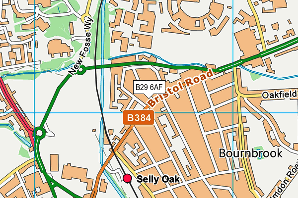 B29 6AF map - OS VectorMap District (Ordnance Survey)