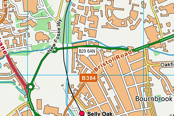B29 6AN map - OS VectorMap District (Ordnance Survey)